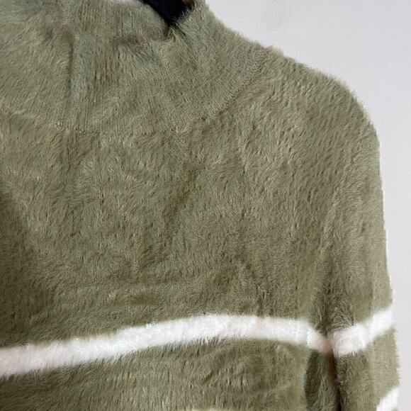 Bailey/44 olive green striped fuzzy eyelash sweater - Picture 2 of 5